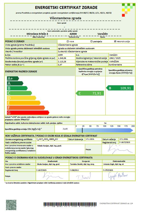 Energetski certifikat Bajer